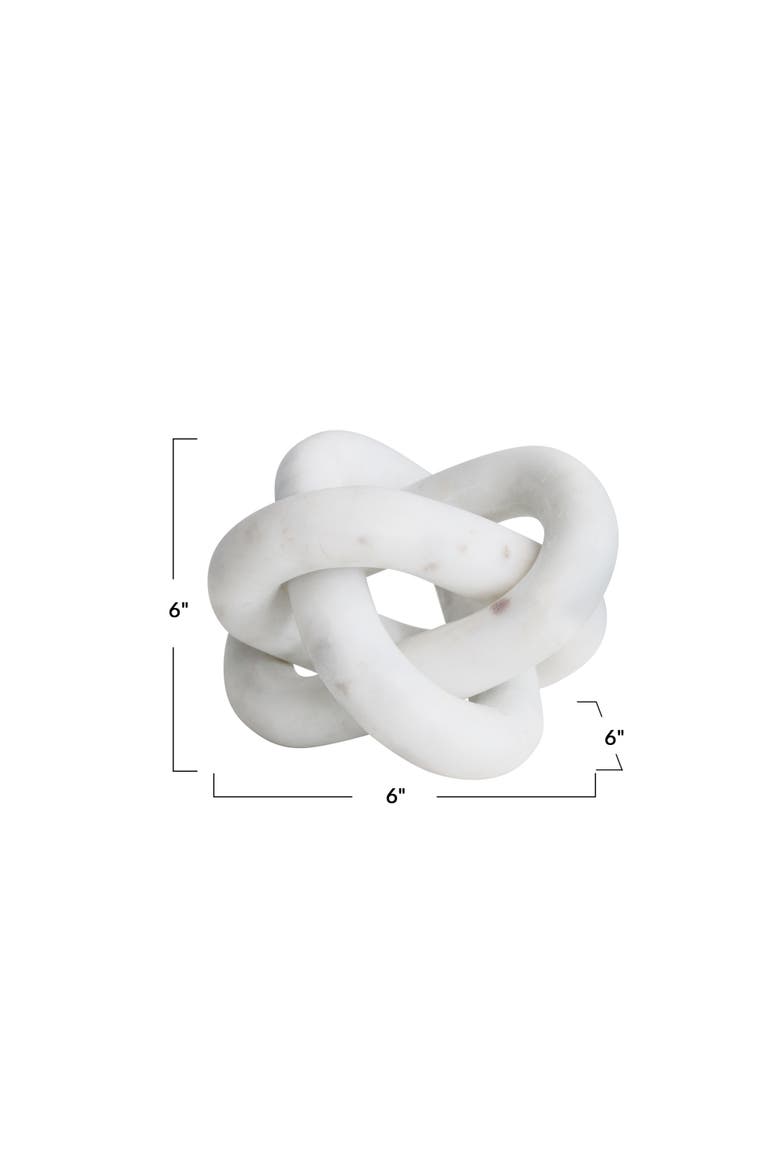 Decorative Interlocking Marble Chain with 3 Links, White, Alternate, color, White