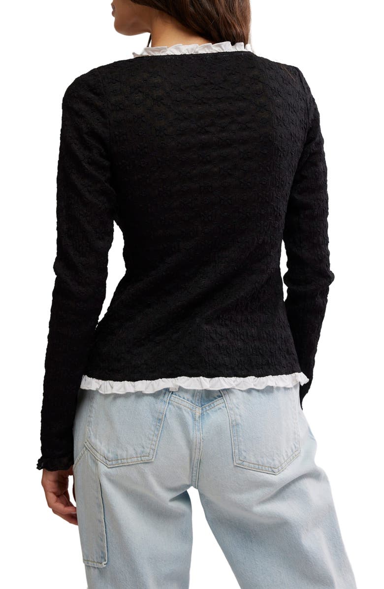 Free People Blackbird Ruffle Cardigan, Alternate, color,