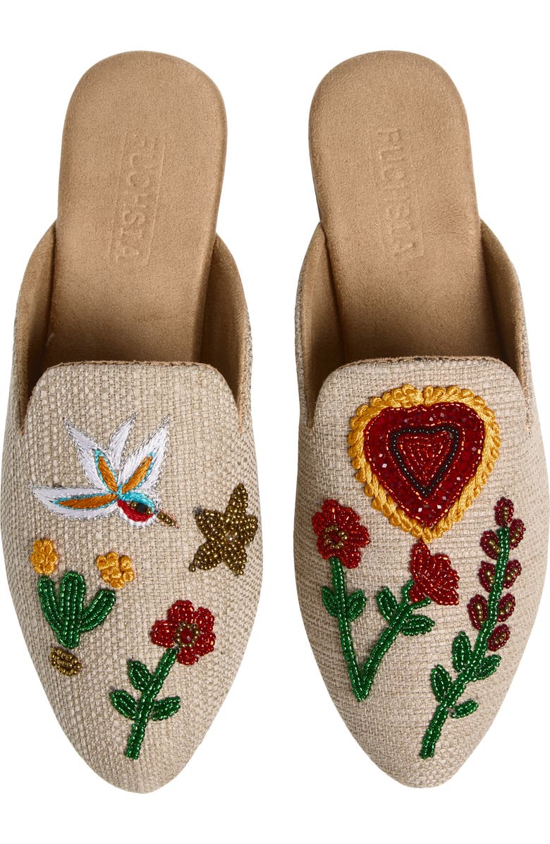 FUCHSIA Jardin Jute Embellished Mule, Alternate, color, Beige