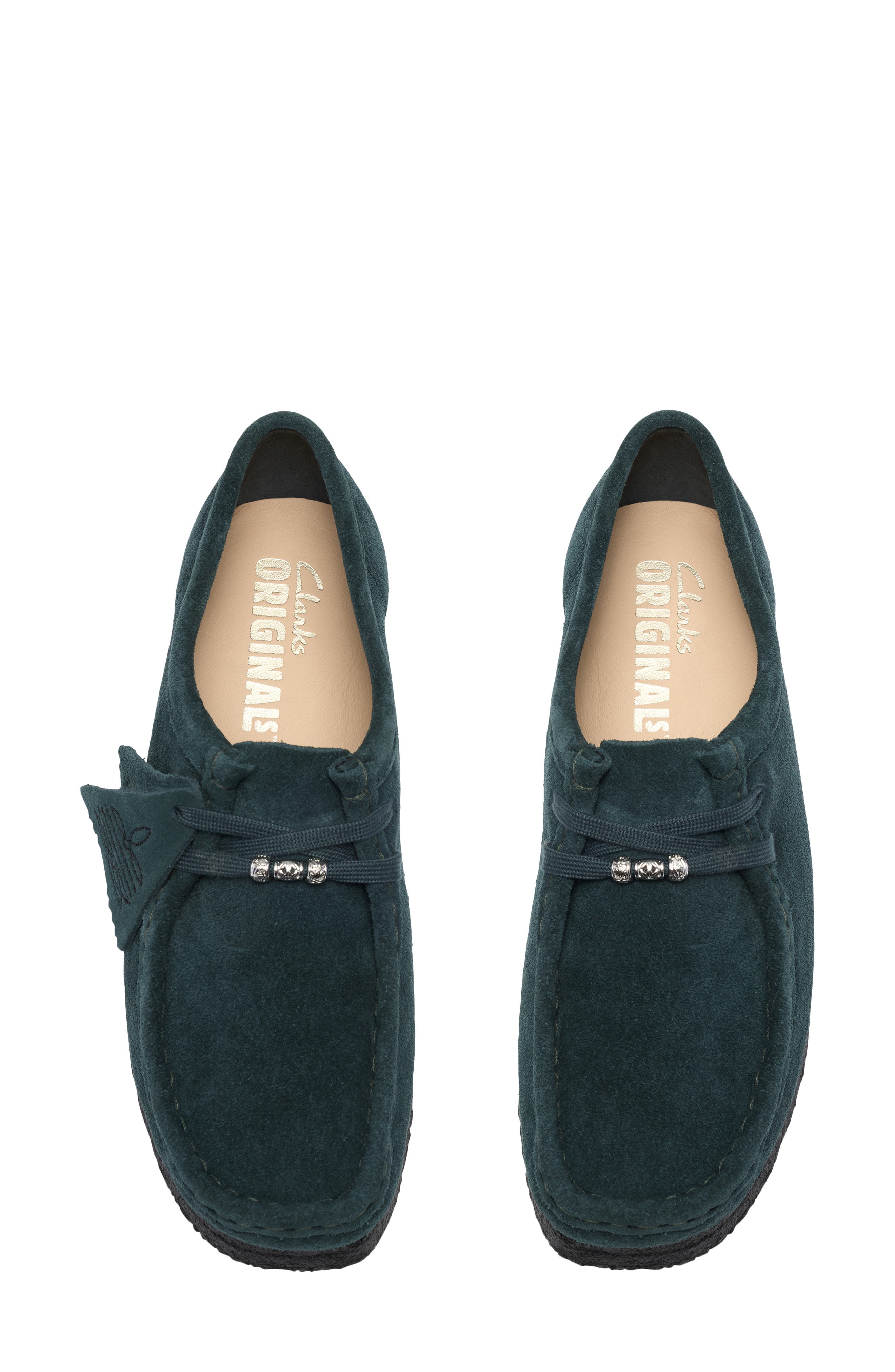 Wallabee Leather Lace-Up Shoe, Alternate, color, DARK TEAL