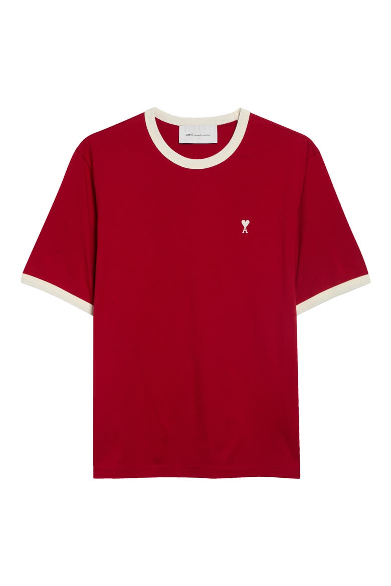 Ami de Coeur Ringer T-Shirt, Main, color, ROUGE RUBIS/ IVOIRE