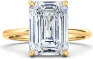 HauteCarat Emerald Cut Lab Created Diamond Ring