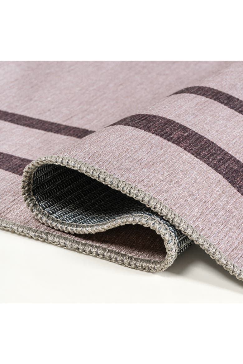 Sloane Classic 2-Stripe Border Washable Area Rug, Alternate, color, Light Purple/Purple