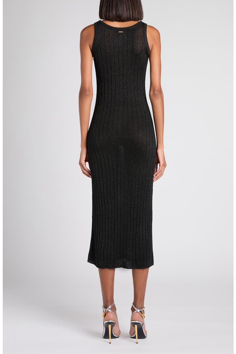 Metallic Rib Midi Sweater Dress, Alternate, color, LB999 BLACK