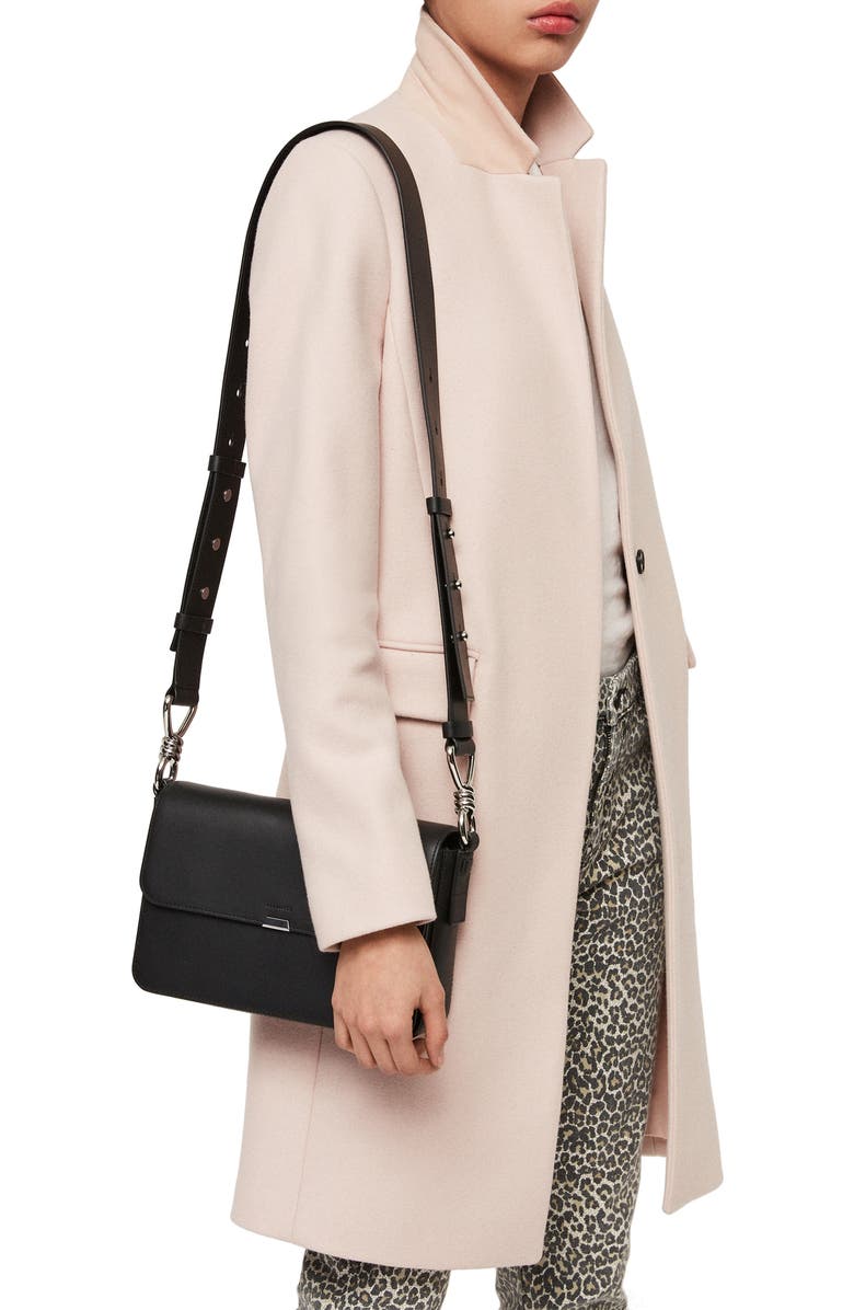 AllSaints Captain Leather Crossbody Bag, Alternate, color,