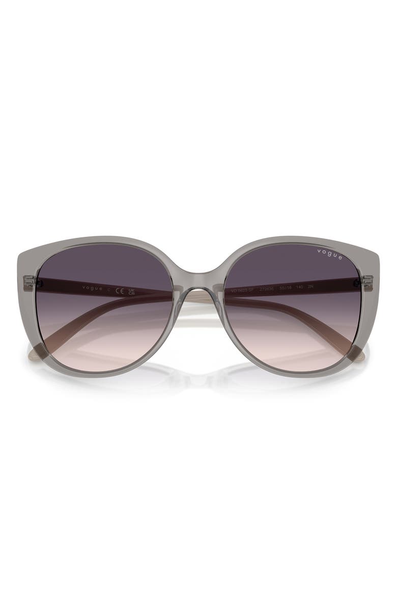 VOGUE 55mm Polarized Gradient Butterfly Sunglasses, Alternate, color, Grey