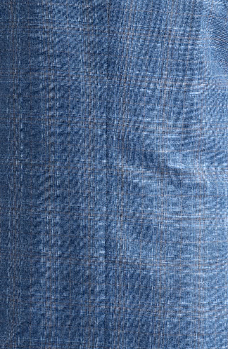 Peter Millar Flynn Classic Fit Light Blue Plaid Wool Sport Coat, Alternate, color, Blue