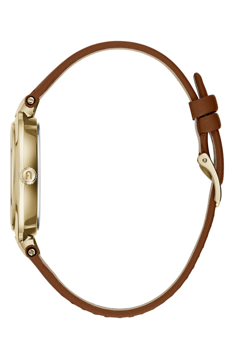 Furla Logo Links Leather Strap Watch, 34mm, Alternate, color, 