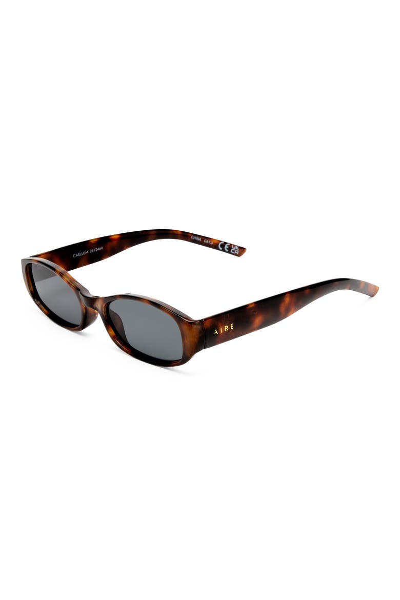 Caellum 52mm Oval Sunglasses, Alternate, color, DARK TORT / SMOKE MONO