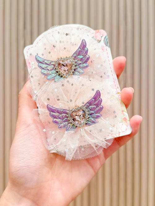 Puttisu 2pc Angel Sparkle Wings Clip Set