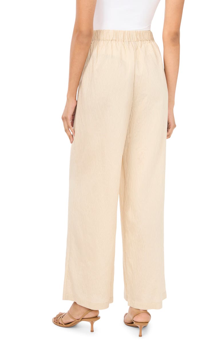 Vince Camuto Pleated Wide Leg Pants, Alternate, color, Birch