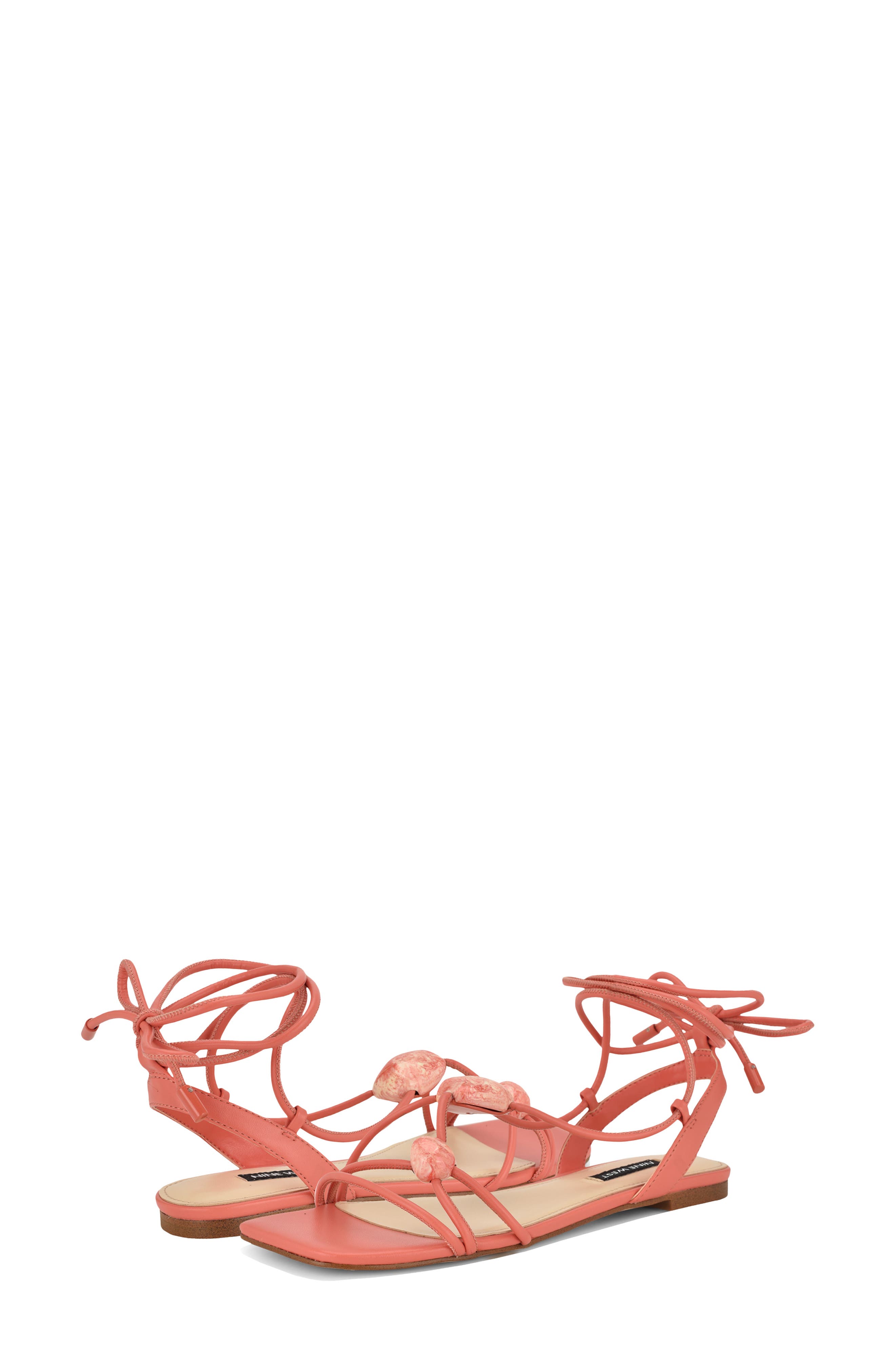 Niraa Ankle Wrap Sandal, Alternate, color, ORANGE CORAL