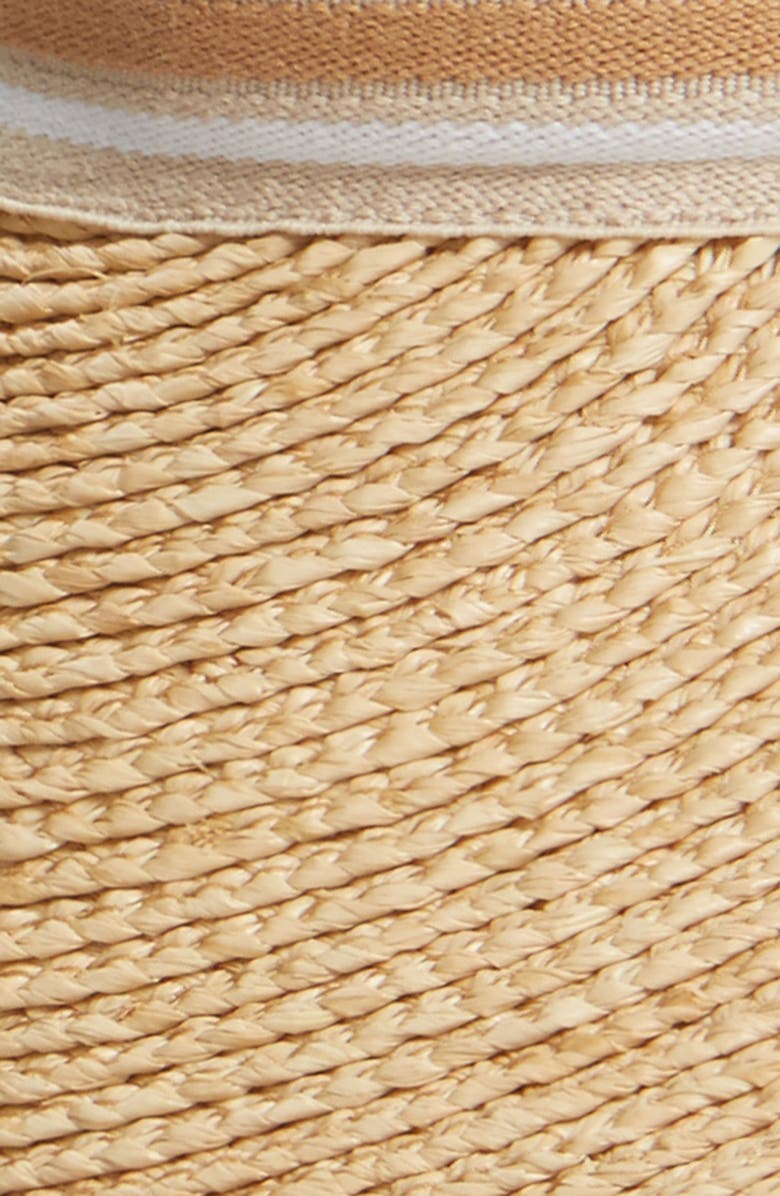 Helen Kaminski Bianca Raffia Visor, Alternate, color, Natural/ Nougat Stripe