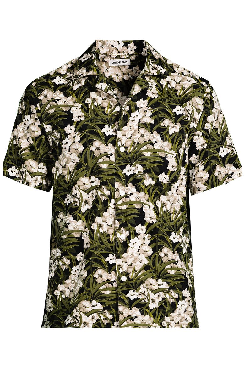 Short Sleeve Camp Collar Hawaiian Shirt, Alternate, color, Vintage Lime/Ivory Floral