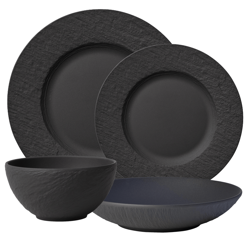 Villeroy & Boch Manufacture Rock 4 Piece Place Setting In Black