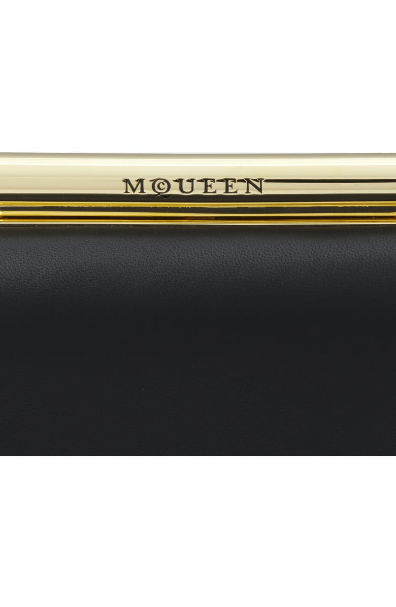 McQueen T-Bar Box Clutch, Alternate, color, Black/ Gold