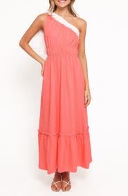 Petal & Pup Gilda One-Shoulder Maxi Dress