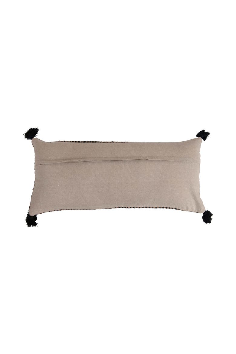 Woven Cotton Lumbar Pillow, Alternate, color, Brown