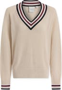 Varley Maurice Open Stitch Cotton V-Neck Sweater