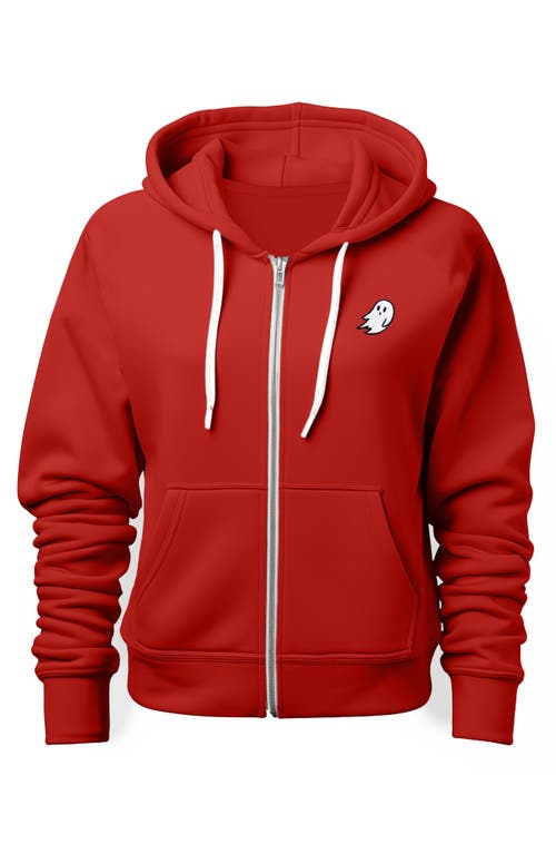 Dalix Ghost Zip Hoodie In Red