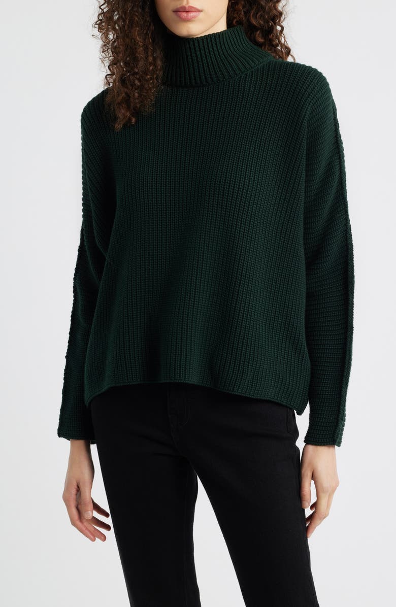 Frank & Eileen Montecito Mock Neck Cotton Sweater, Main, color, Bristish Racing Green