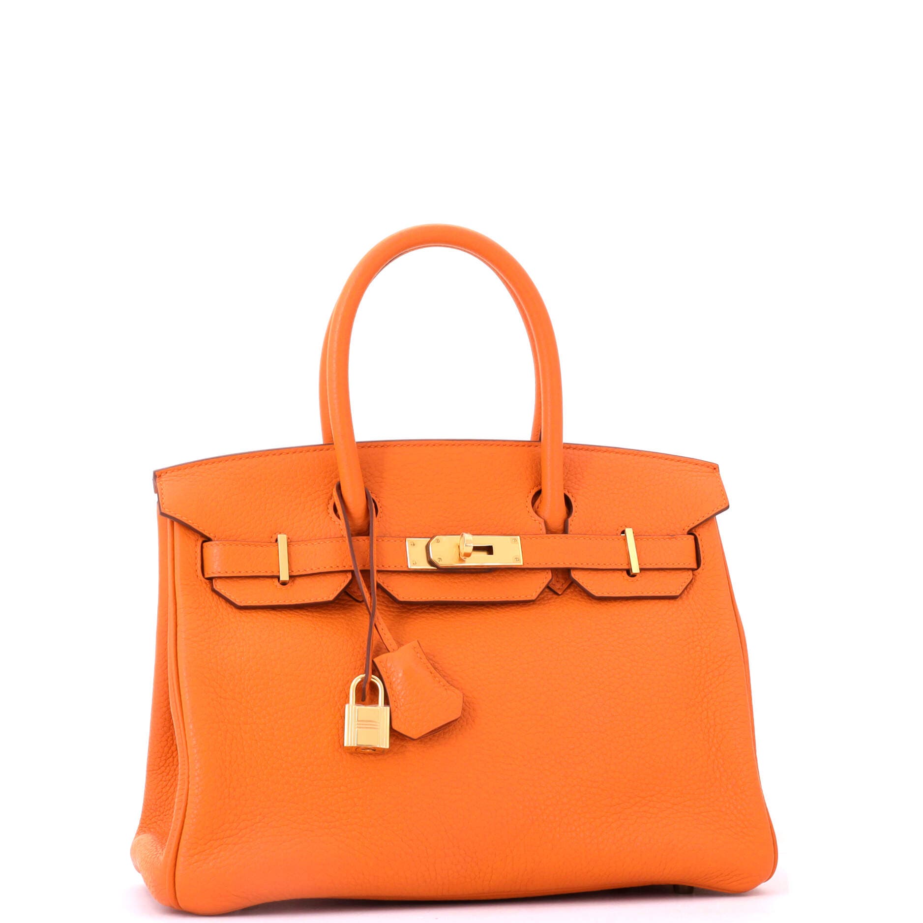 Pre-Owned Hermes Birkin Handbag Orange Clemence with Gold Hardware 30, Alternate, color, Orange H