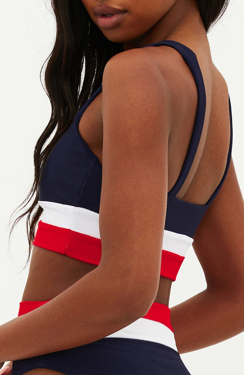 Beach Riot Mackenzine Colorblock Bikini Top, Alternate, color, Americana
