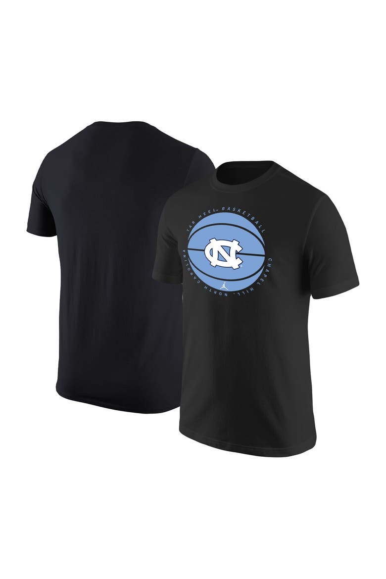 Men's Jordan Brand Black North Carolina Tar Heels Basketball Logo T-Shirt, Main, color, Black