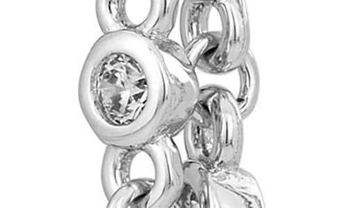 Savvy Cie Jewels Cubic Zirconia Chain Drop Front/back Earrings