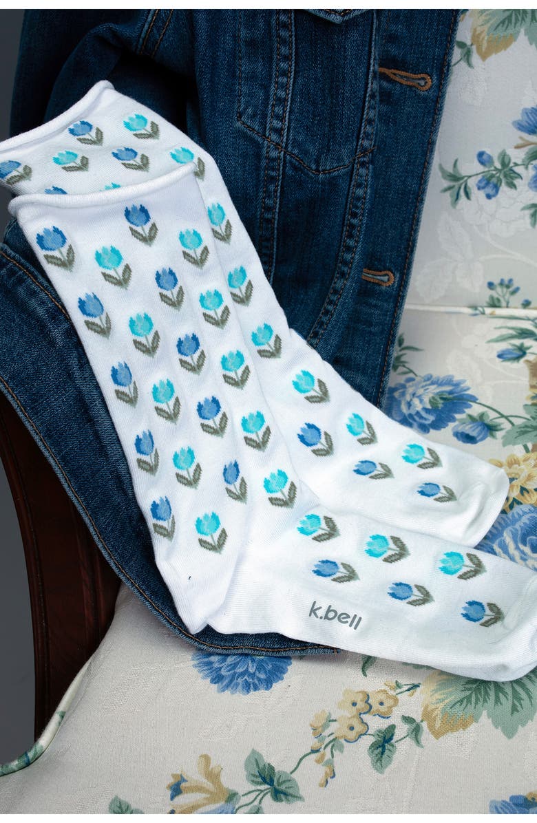 K Bell Socks Tulips Crew Socks, Alternate, color, Asst