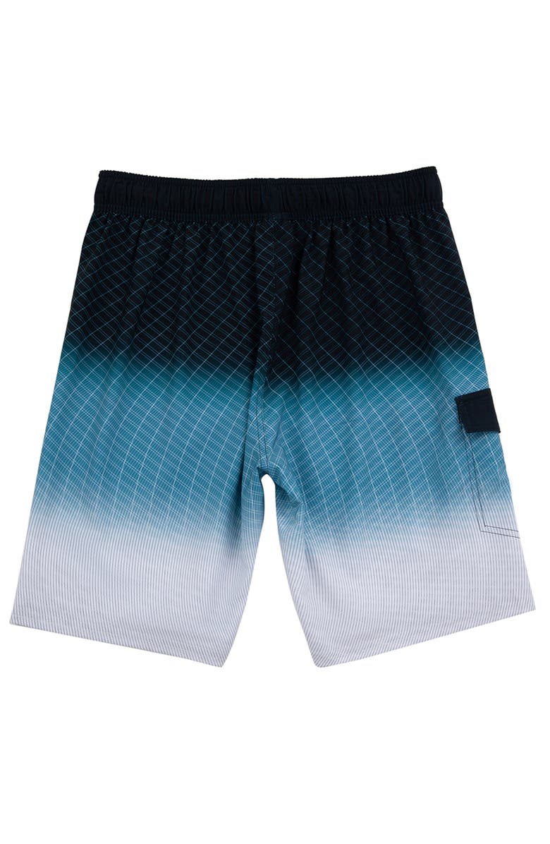 Rokka&Rolla Quick-Dry Swim Trunks with Elastic Waist, Alternate, color, Midnight Gradient