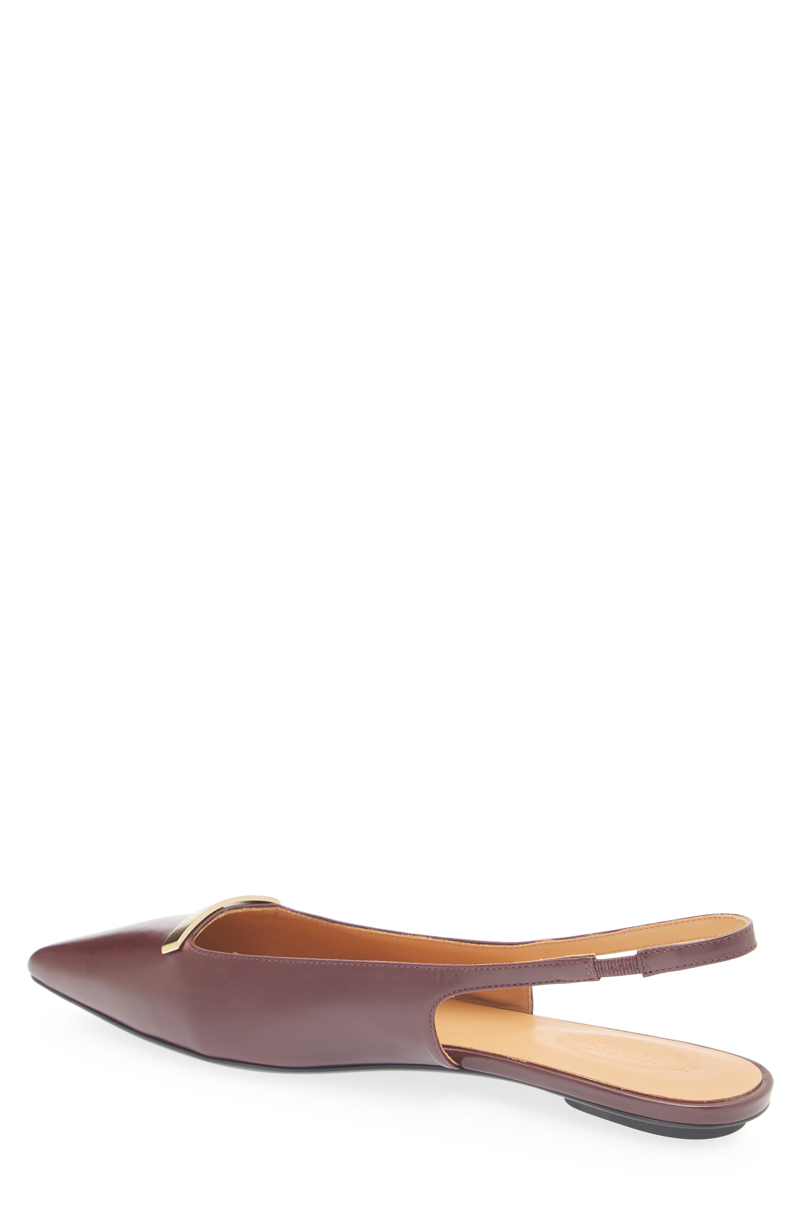 Tod
s Barretta Pointed Toe Slingback Flat, Alternate, color, Kraft Chiaro