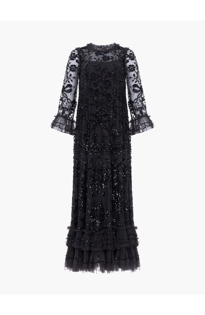 Needle & Thread Celia Long Sleeve Ankle Gown, Alternate, color, Graphite