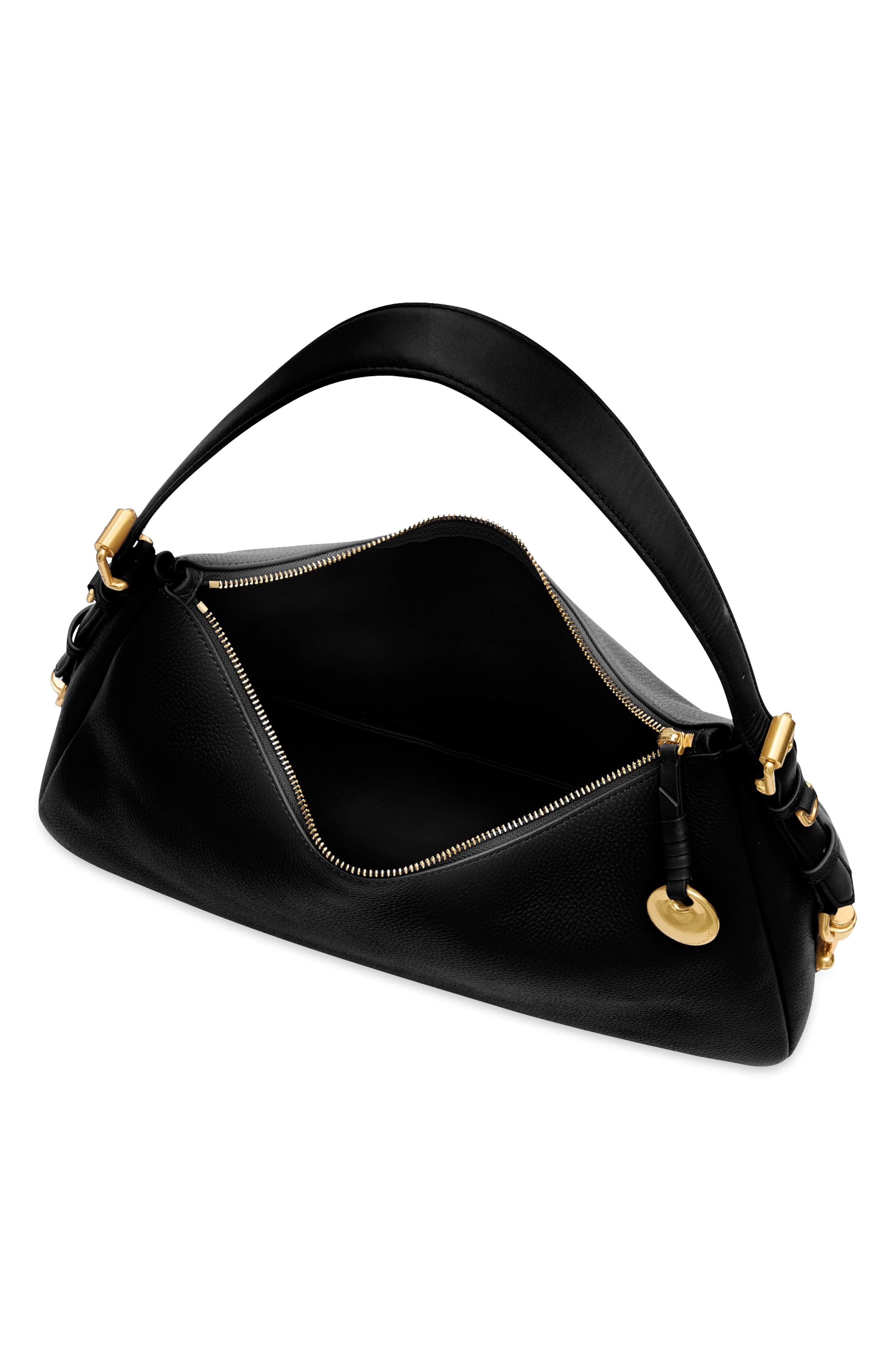 Rebecca Minkoff Large Mia Leather Shoulder Bag, Alternate, color, Black