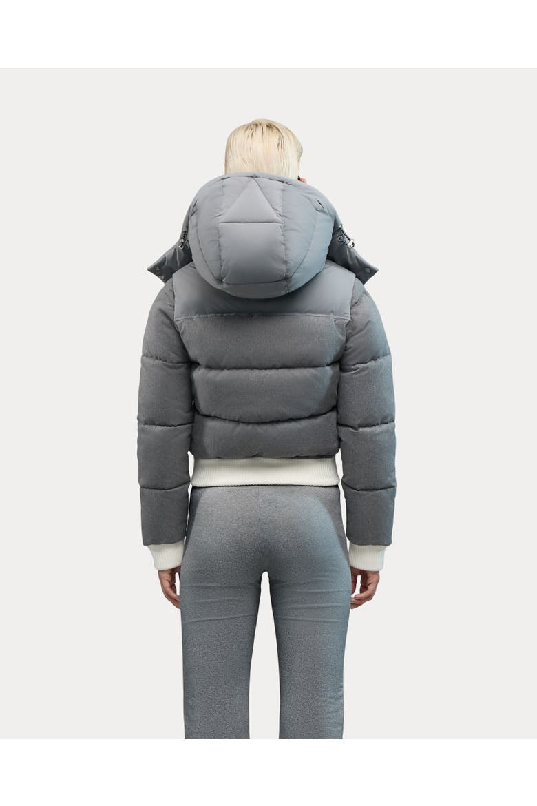 Pariset Cropped Puffer Bomber with Detachable Sleeves, Alternate, color, Fog Grey
