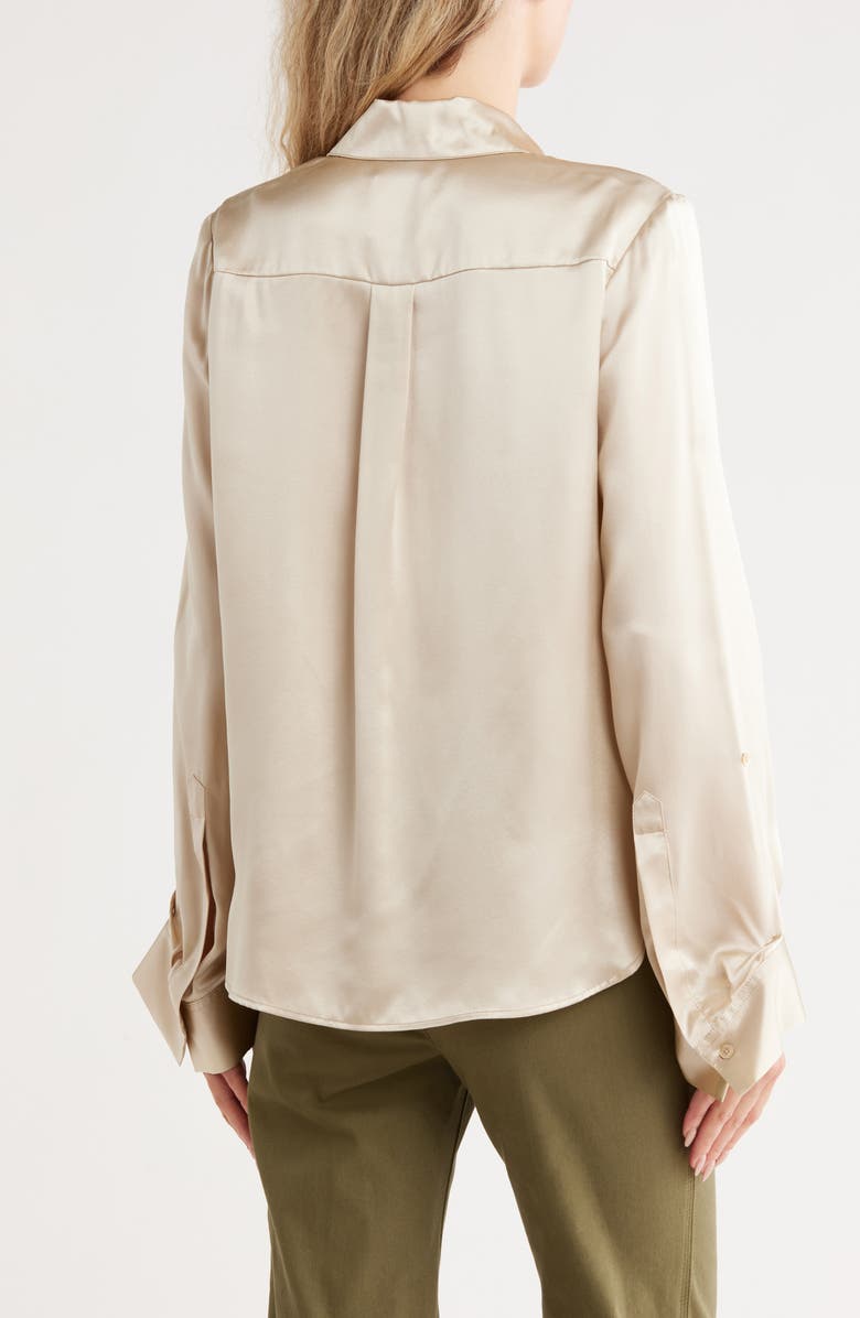TWP Boyfriend Silk Shirt, Alternate, color, Champagne