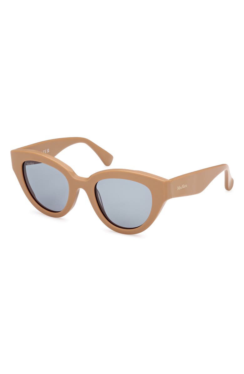 Max Mara Glimpse 50mm Polarized Cat Eye Sunglasses, Alternate, color, Matte Camel / Green Lenses