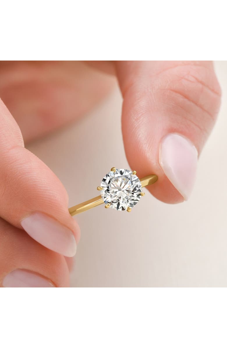 Bliss Diamond Certified 2 1/2CT Lab Grown Diamond Solitaire Thin Engagement Ring 14k Gold, Alternate, color, 14K Yellow Gold