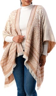 MARCUS ADLER Cheetah Print Ruana