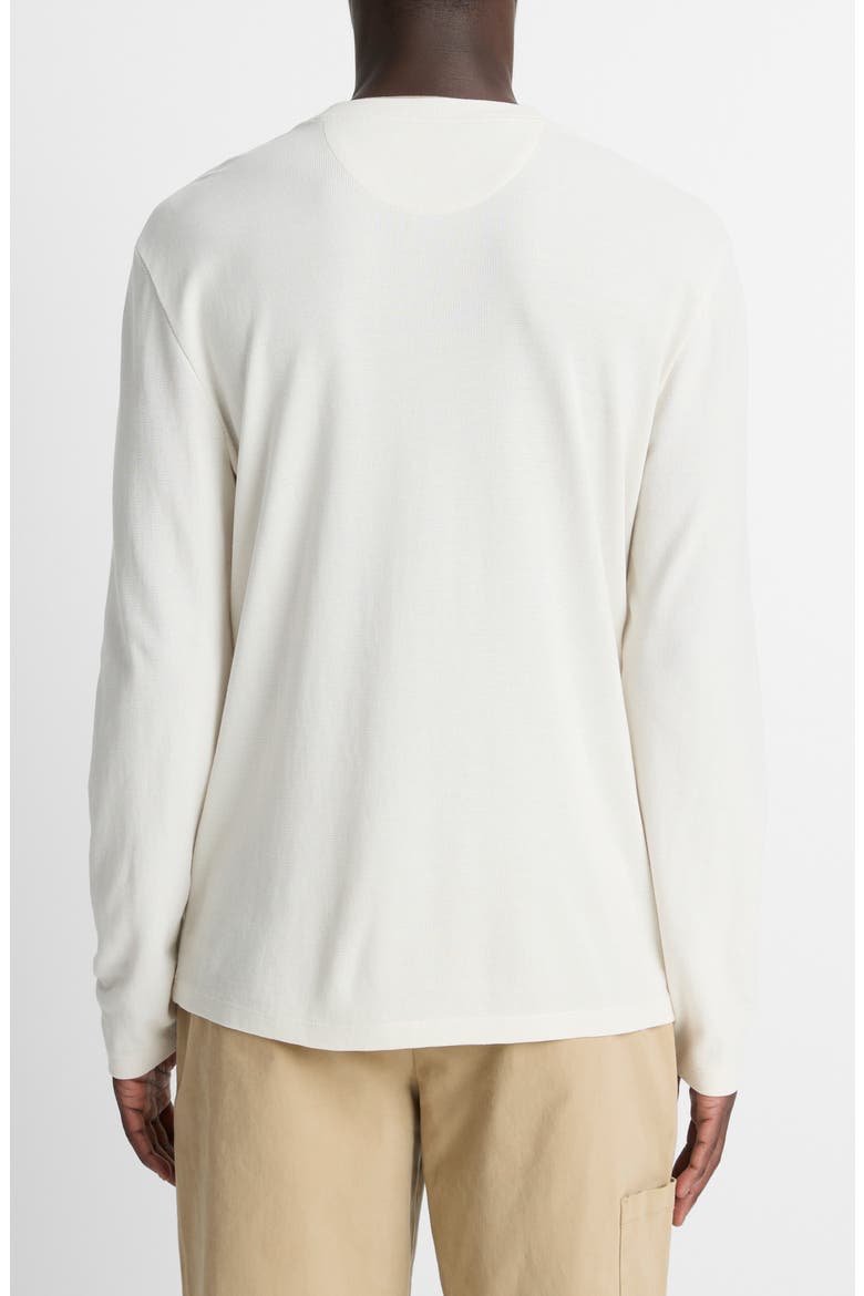 Double Collar Waffle Knit Pima Cotton T-Shirt, Alternate, color, BLANCO/ TERRAPIN