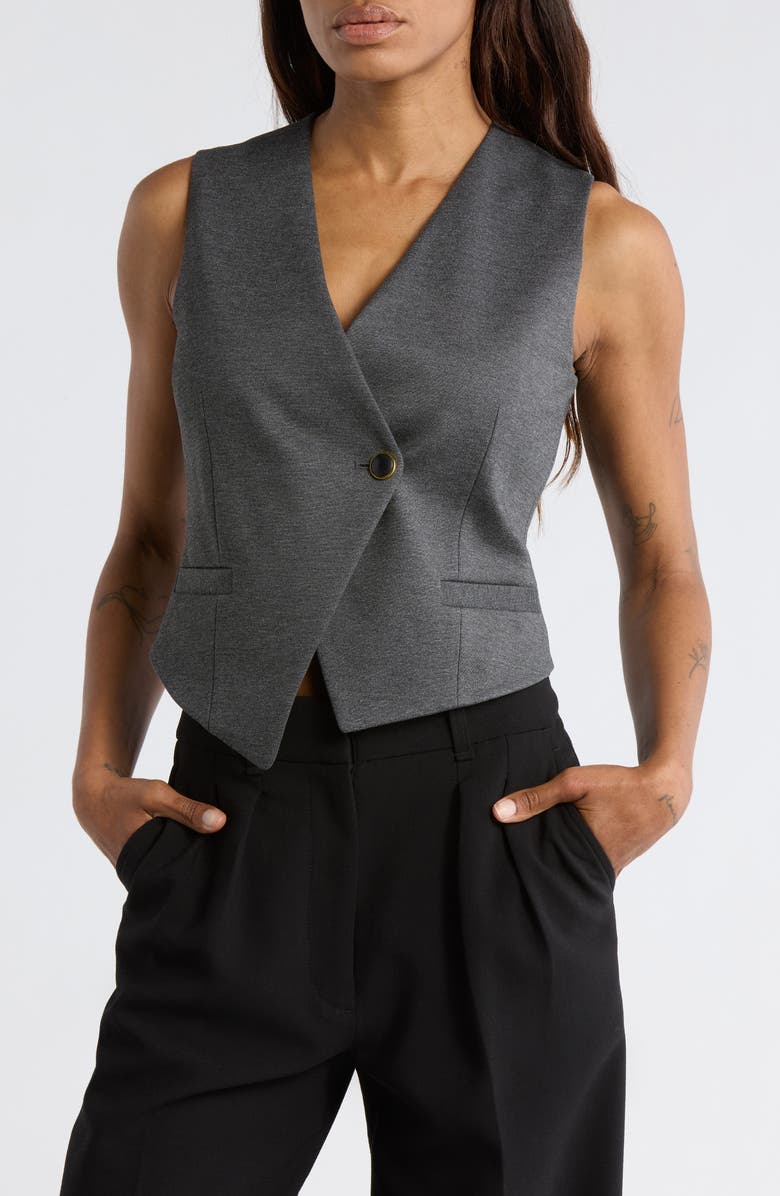 rag & bone Velma Ponte Vest, Main, color, Charcoal