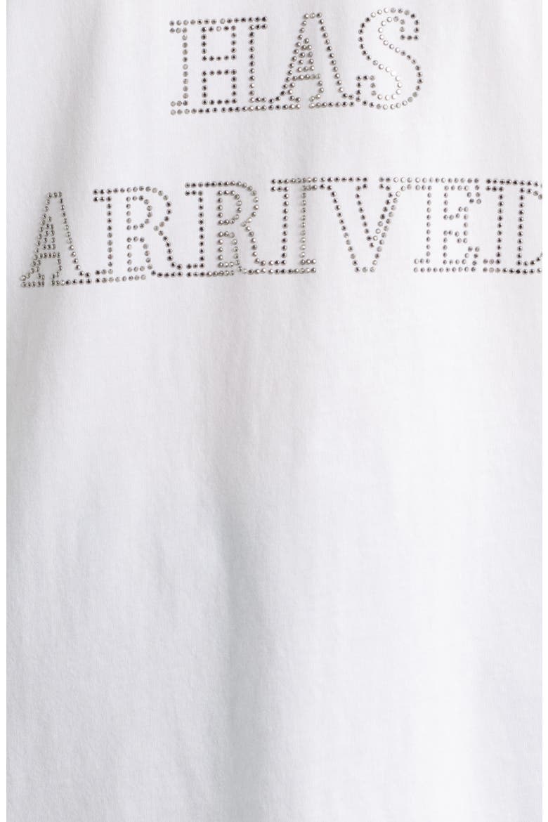 Evi Rhinestone Embellished Cotton Graphic T-Shirt, Alternate, color, WHT