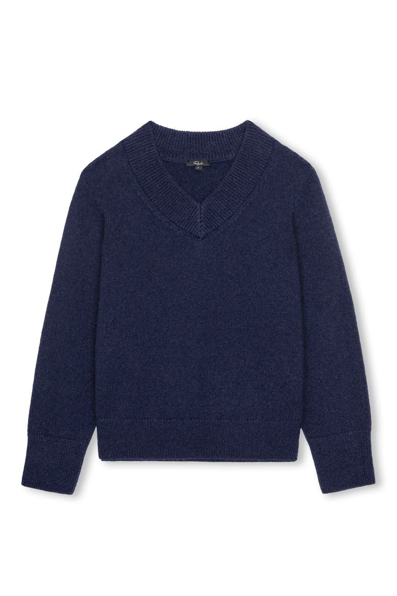 Lidya V Neck Sweater, Alternate, color, NAVY