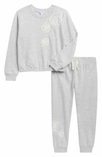 Rose Embroidered Sweatshirt & Joggers Set