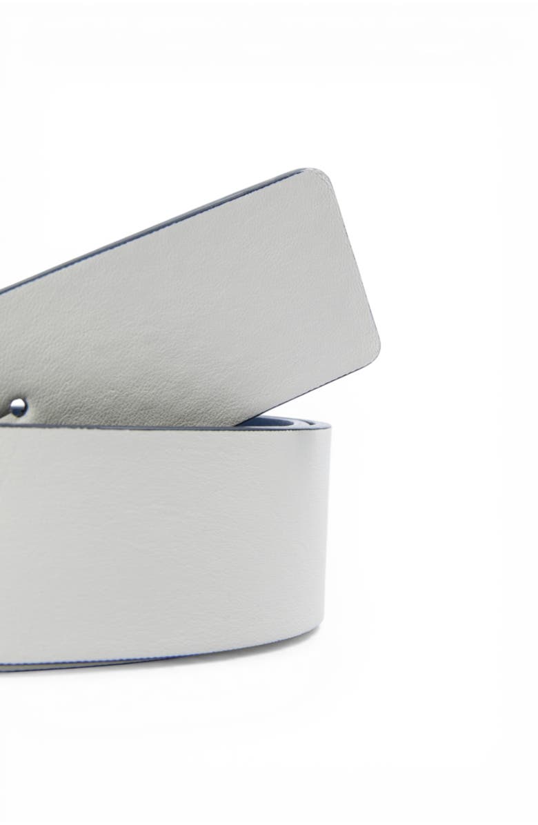 Scalpers Reversible Leather Belt, Alternate, color, Whitenavy