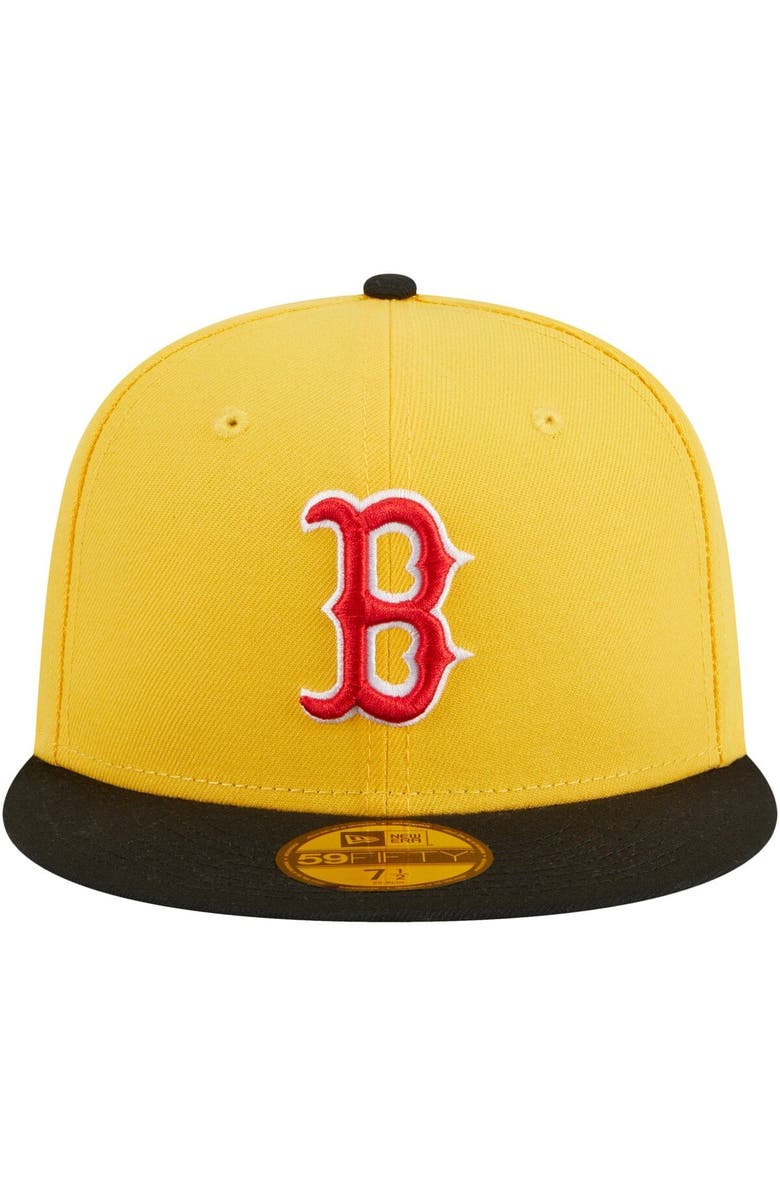 New Era Men's New Era Yellow/Black Boston Red Sox Grilled 59FIFTY Fitted Hat, Alternate, color, 