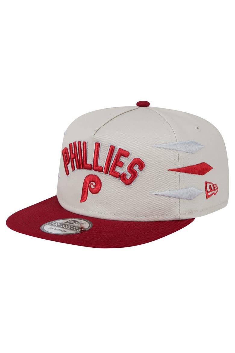 Men's New Era Cream Philadelphia Phillies Iron Golfer Snapback Hat, Main, color, Cream