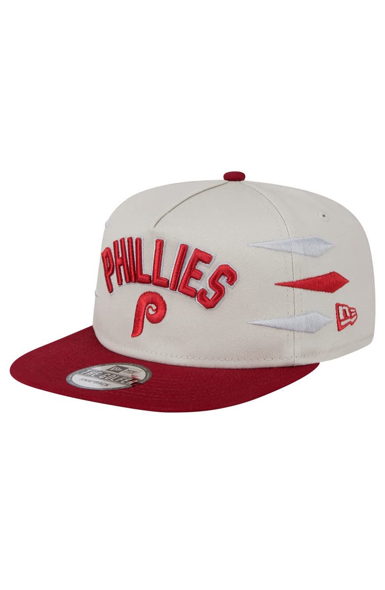 New Era Men's New Era Cream Philadelphia Phillies Iron Golfer Snapback Hat, Main, color, Cream