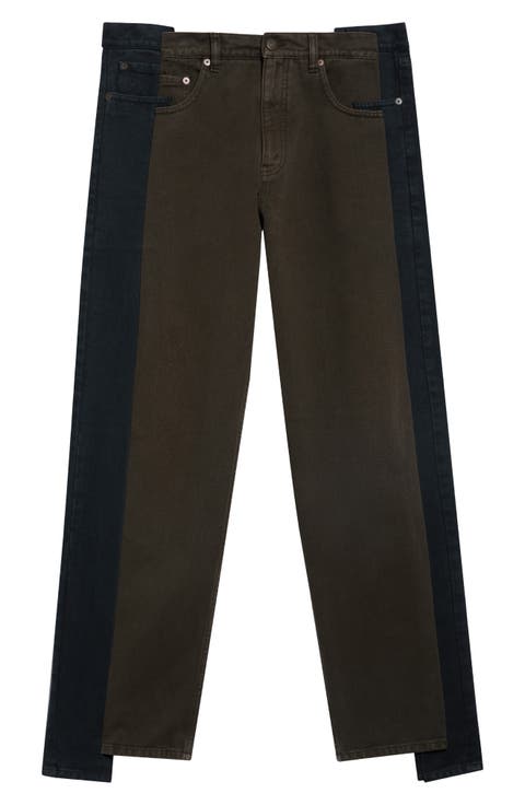 Spliced Straight Leg Jeans