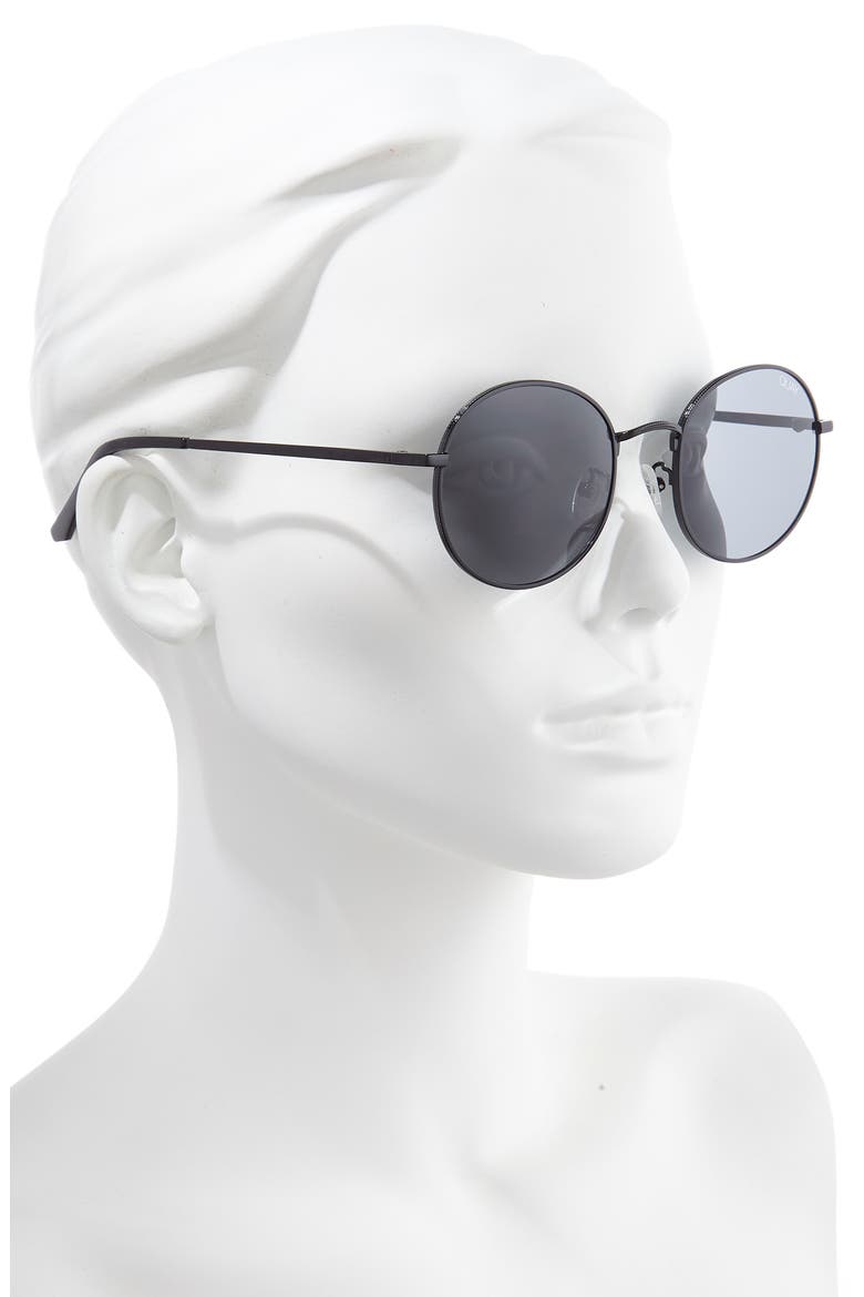 Australia 50mm Mod Star Round Sunglasses, Alternate, color, BLACK/ SMOKE